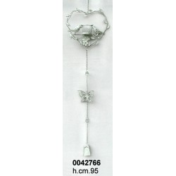 Decorazione Uccellino C.P/Candela Cm81 Ferronr. Bianco Us120303