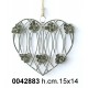 Pendaglio Cuore Con Fiori Grigio Cm15 Ad153466*Disp.11/2014*Nr.