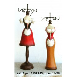 Set 2 Manichini P/Gioielli Legno Aa-A201D/A193A