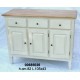 Credenza Bassa 3 Porte Bianco Top Nocciola