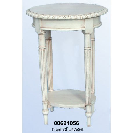 Mobiletto Ovale Cordoncino Cm.70 Laccato Bianconr.