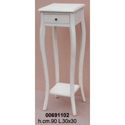 Comodino Liscio Sfiancato Laccato Bianco