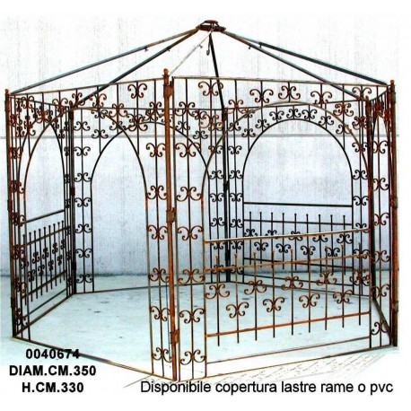 Gazebo Ferro Esagonale Dm.350 H. 330 Lato 198
