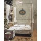 Letto Baldacchino Ferro Forgiato Bianco