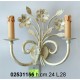 Applique Bouquet 2 L. H.24 L.28 Bia/Oro Elettr.