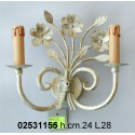 Applique Bouquet 2 L. H.24 L.28 Bia/Oro Elettr.