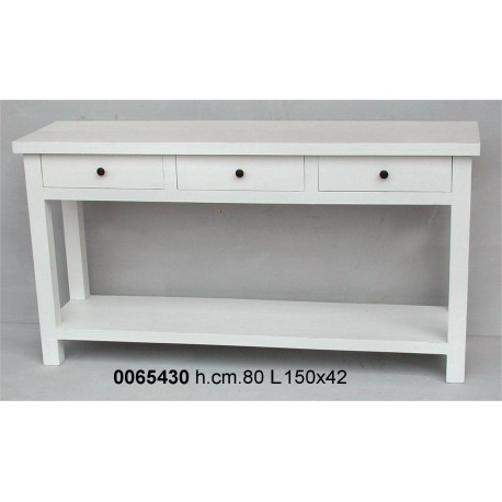 Consolle 3 Cassetti Bianco 150X42X80 Nuova Produzionenr.