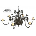 Lampadario Ferro 6 L. Fiori Elettr.