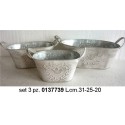 Set 3 Fioriere Ovali Latta Mk1727S3A