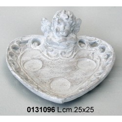 P/Candela Cuore C/Angelo Terracotta Cm 25*25Nr. Dx40198