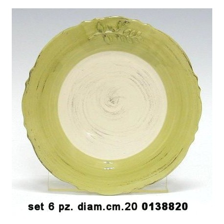 SET 6 PIATTI DIAM 20 BICOLORE NR. 19,00