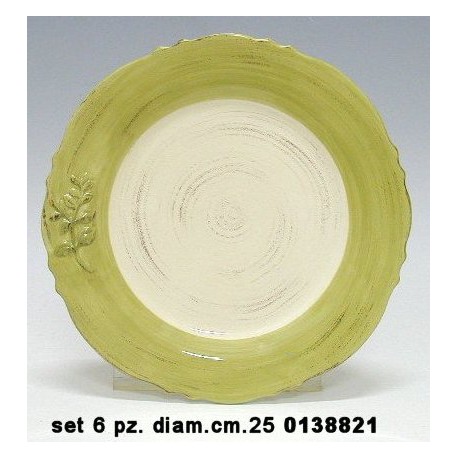 SET 6 PIATTI DIAM 25 BICOLORE