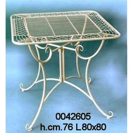 Tavolo Quadrato Ferro Bianconr. Cuori Jc110876