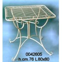 Tavolo Quadrato Ferro Bianconr. Cuori Jc110876